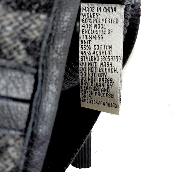 Peter Nygard Wm M Animal Print Wool Mix Lthr Jackt - Picture 4 of 5